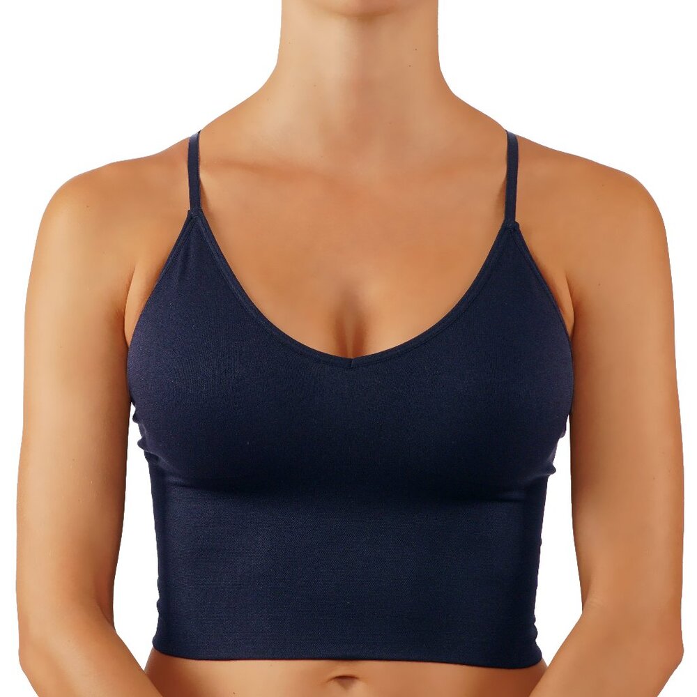 NEW Criss Cross Bralette Crop Top removable padding Sports Bra Push-Up